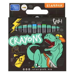 Kredki woskowe 12 kolorów Skate Dino STARPAK 536296