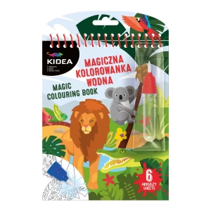 Malowanka wodna z pisakami 15x23 cm Safari KIDEA MWKWMKA