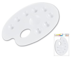 Paleta do farb plastikowa biała owalna 24 x 16 cm STARPAK