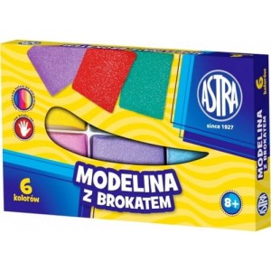 Modelina 6 kolorów z brokatem ASTRA 304109001