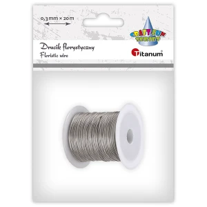 Drucik florystyczny 0,3 x 20 m srebrny TITANUM CRAFT-FUN SERIES