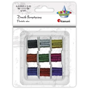 Druciki florystyczne 9 kolorów TITANUM CRAFT-FUN SERIES