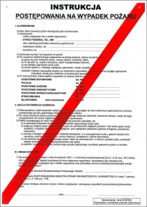 Tabliczka informacyjna plastikowa 250x350 Instrukcja Przeciw pożarowa KORFED 22047243