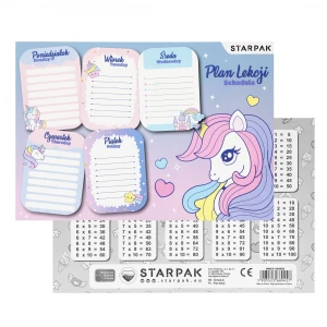 Plan lekcji z tabliczką mnożenia A5 Unicorn STARPAK 560060