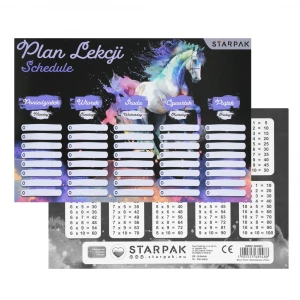 Plan lekcji z tabliczką mnożenia A5 Konie STARPAK 560063