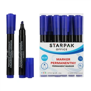 Marker permanentny ścięty niebieski op.12 szt. STARPAK 559767