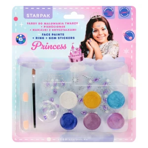 Farby do malowania twarzy 6kol  akcesoria Princess STARPAK 552708