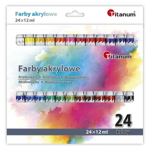 Farby akrylowe w tubie 24 kolory TITANUM 485827