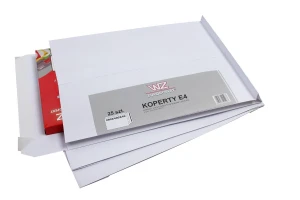 Koperta E4 z paskiem rozszerzany dół biała WZ F25