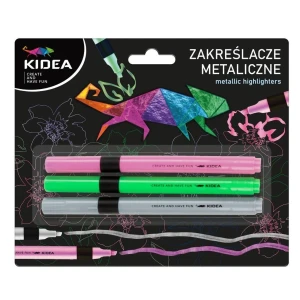 Zakreślacz 3kol metalic Kidea DERFORM ZME3KA