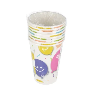 Kubek papierowy 200ml Balony Happy op8szt ARPEX DC5860