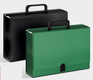 Teczka tekturowa z rączką A4 Classic 2 niebieska szer. 8 cm VAUPE