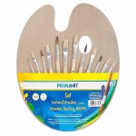 Paleta do farb drewniana 30 cm z zestawem 12 pędzli PRIMA ART