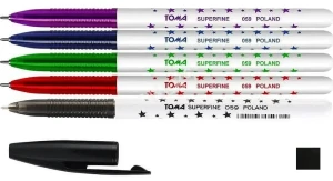 Długopis TOMA Superfine 059 ( w gwiazdki ) czarny cienko piszący