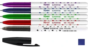 Długopis TOMA Superfine 059 ( w gwiazdki ) niebieski cienko piszący