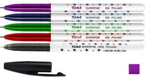 Długopis TOMA Superfine 059 ( w gwiazdki ) fioletowy cienko piszący