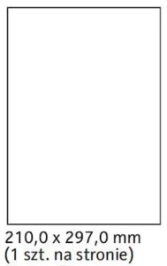 Etykieta samoprzylepna 210 x 297 mm (A4) opak. 100 arkuszy