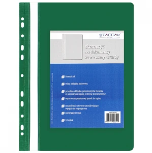 Skoroszyt PCV twardy wpinany na dokumenty A4 zielony A 10  STARPAK 108403