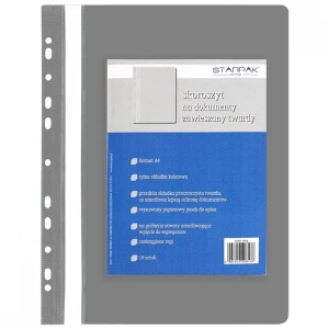 Skoroszyt PCV twardy wpinany na dokumenty A4 popielaty A 10 STARPAK 114561