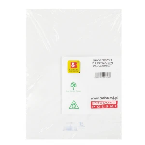 Skoroszyt papierowy A4 zwykły 250 g biały BARBARA 0820001