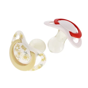 NUK Smoczek uspokajający lateksowy 6-18m Star żółty/czerwony 10734075
