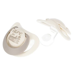 NUK Smoczek uspokajający silikonowy 0-6m For Nature popielaty op.2 szt. 10730763