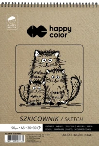 Szkicownik na spirali Młody Artysta, A5, 60 ark, 80/90g, Happy Color