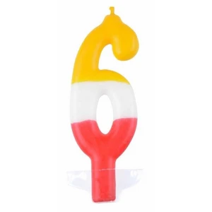 Świeczki Urodzinowe Cyfra 6 Party ARPEX D9905-6
