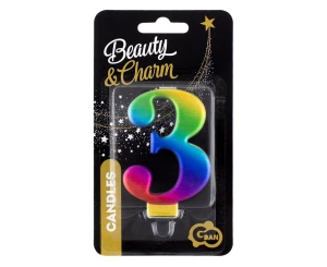 Świeczka cyferka 3, Galaxy, 8,0 cm PF-SCG3