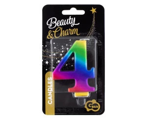 Świeczka cyferka 4, Galaxy, 8,0 cm PF-SCG4