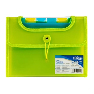 Teczka z gumką PP A5/25MM/6 przegródek zielona Strigo PILOT SF041