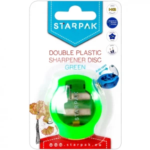 Temperówka 2 ostrza Dysk zielona  B/C STARPAK 471004