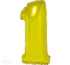 Balon cyfra 1 85 cm złoty GODAN
