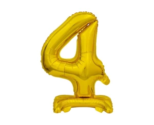 Balon foliowy 38 cm cyfra 4 stojący złoty Party GODAN BC-ATZ4
