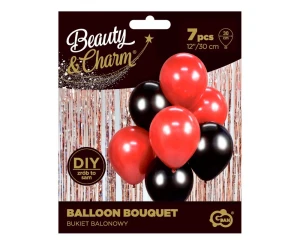 Bukiet balonowy czerwono-czarny op.7 szt. Party GODAN BB-CCZ7